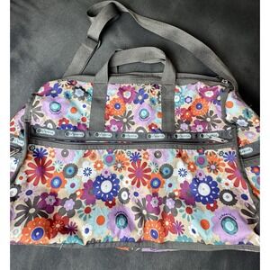 LeSportsac Floral Weekender Carry On Travel Bag Lightweight Overnight Bag Gym